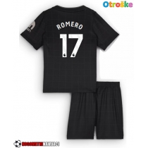 Otroške Nogometnih dresov Tottenham Hotspur Cristian Romero #17 Gostujoči 2025-26 Kratki rokavi (+ hlače)